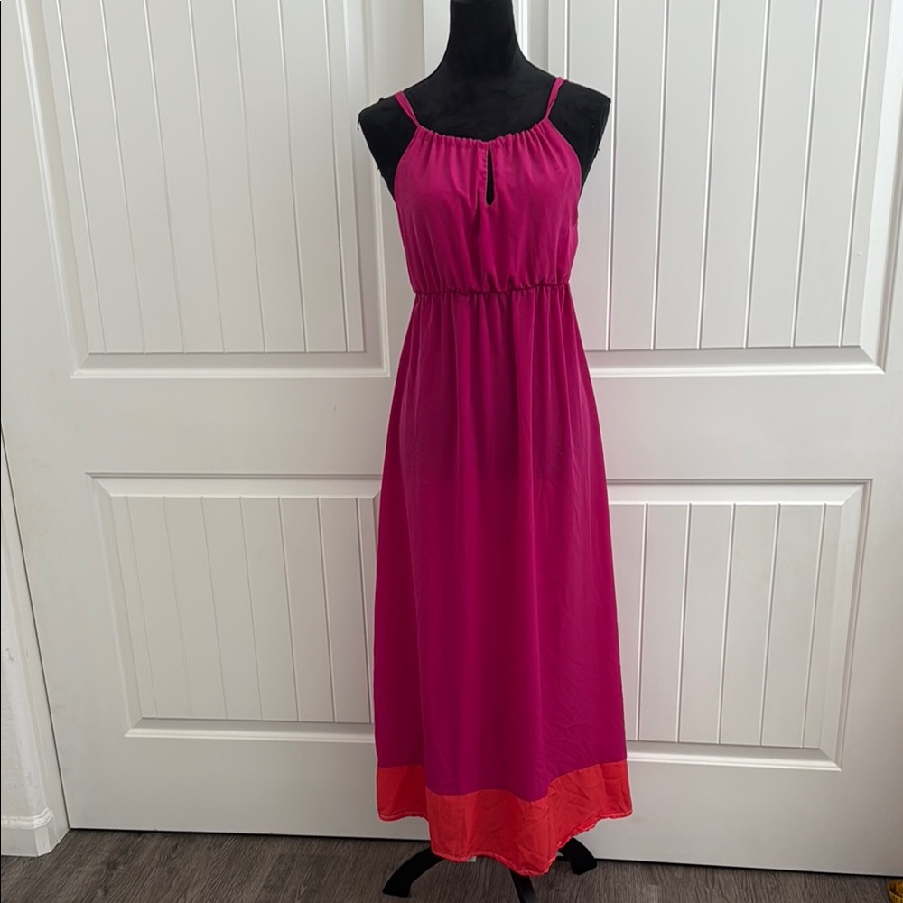 Old Navy Fuchsia and Coral Maxi Dress